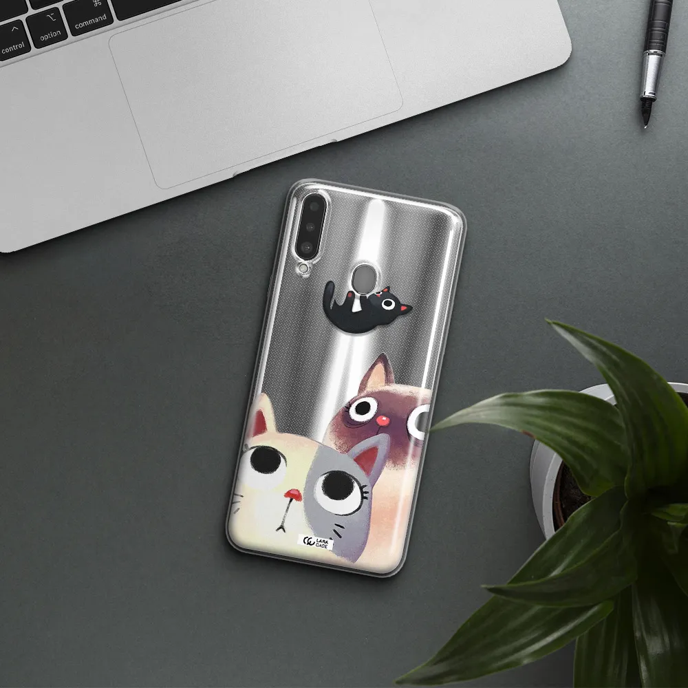 Falling Kitten Watercolor Samsung A20S Clear TPU Case