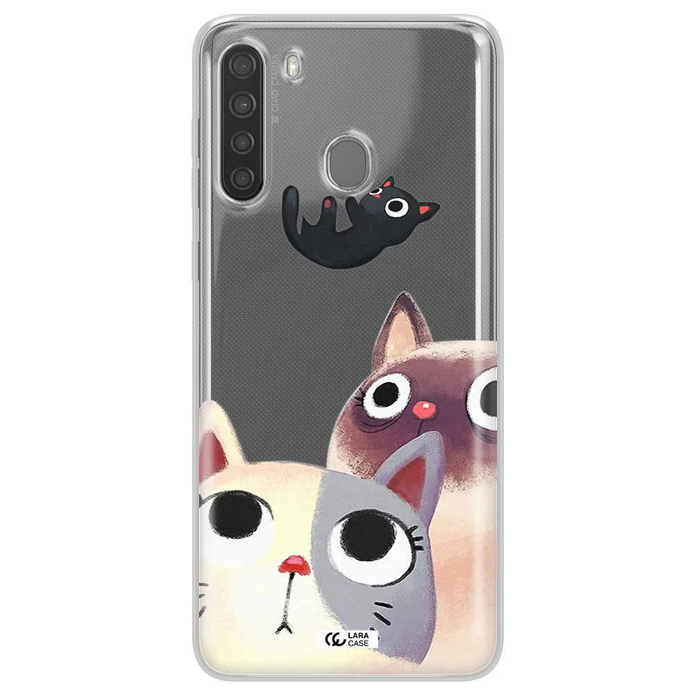 Falling Kitten Watercolor Samsung A21 Clear TPU Case