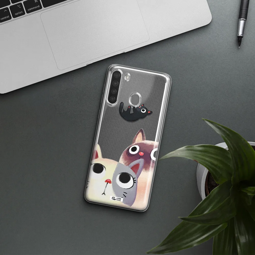 Falling Kitten Watercolor Samsung A21 Clear TPU Case
