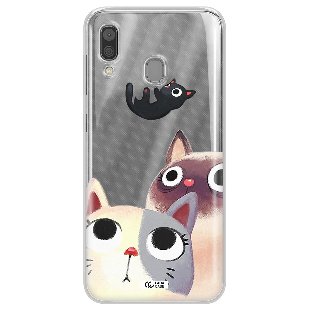 Falling Kitten Watercolor Samsung A30 Clear TPU Case
