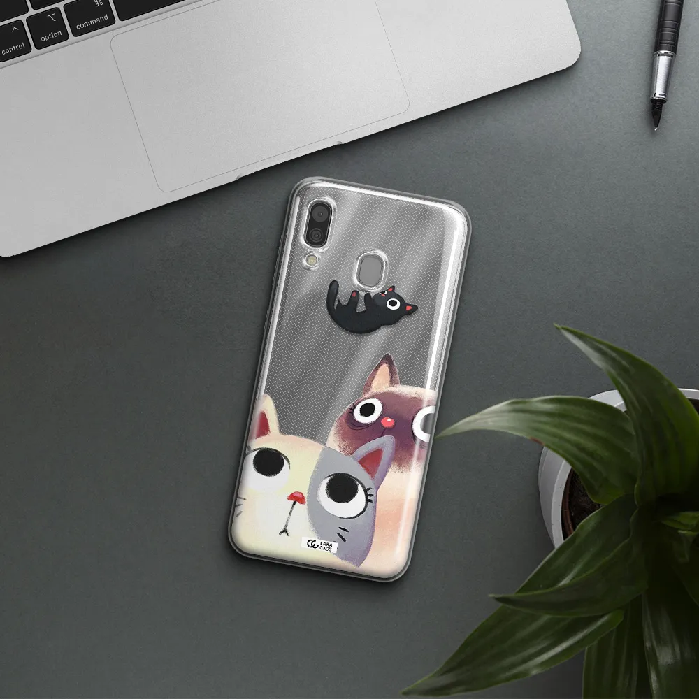 Falling Kitten Watercolor Samsung A30 Clear TPU Case