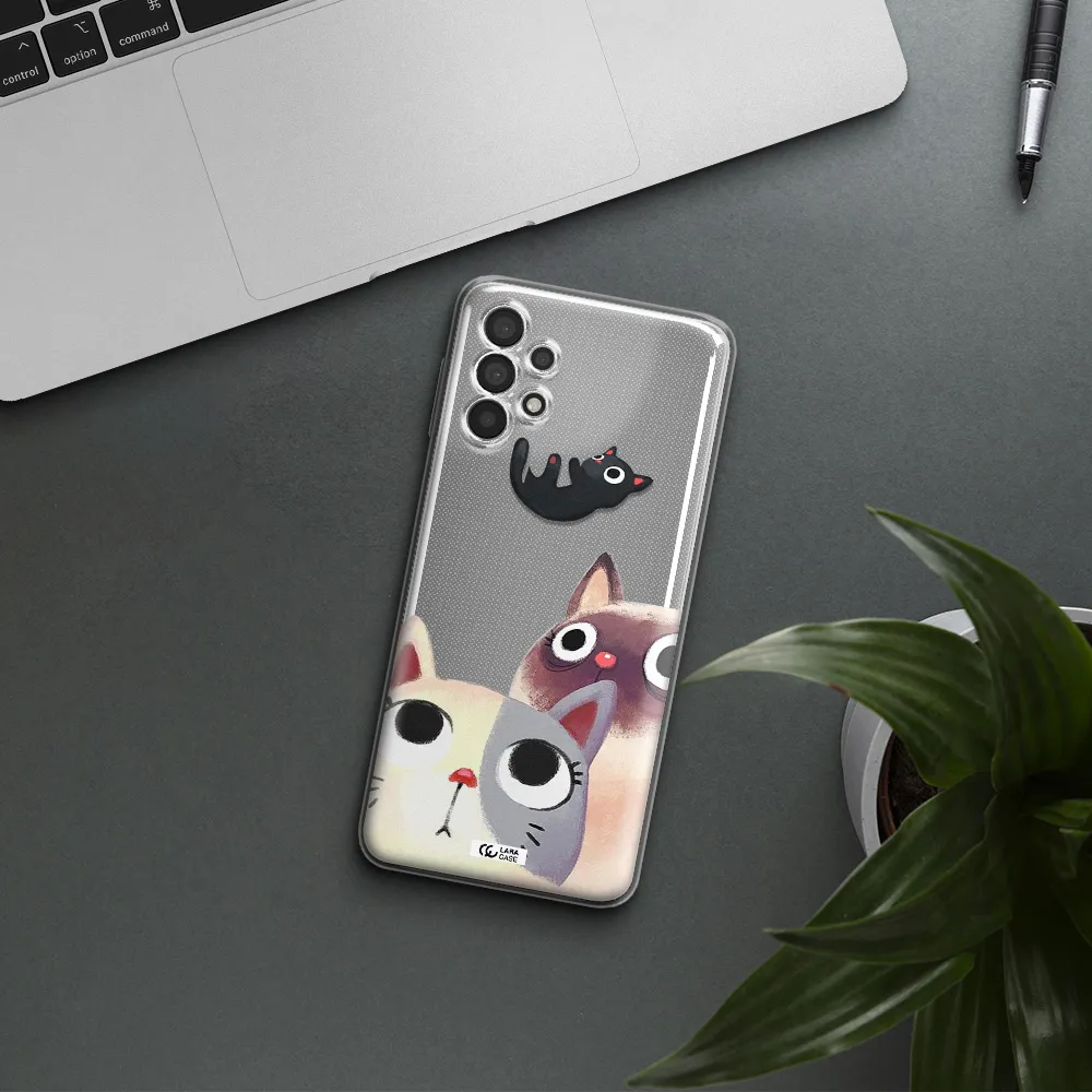 Falling Kitten Watercolor Samsung A32 4G Clear Tpu Case