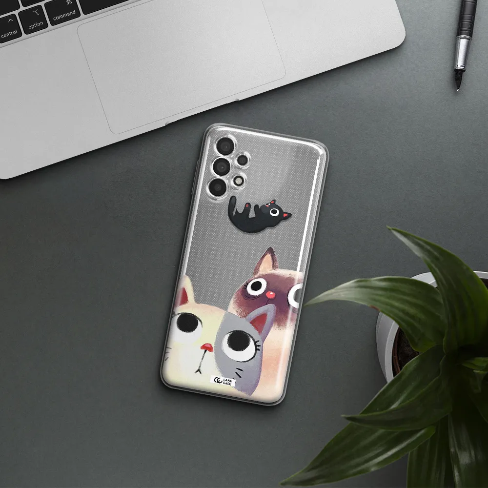 Falling Kitten Watercolor Samsung A32 Clear TPU Case