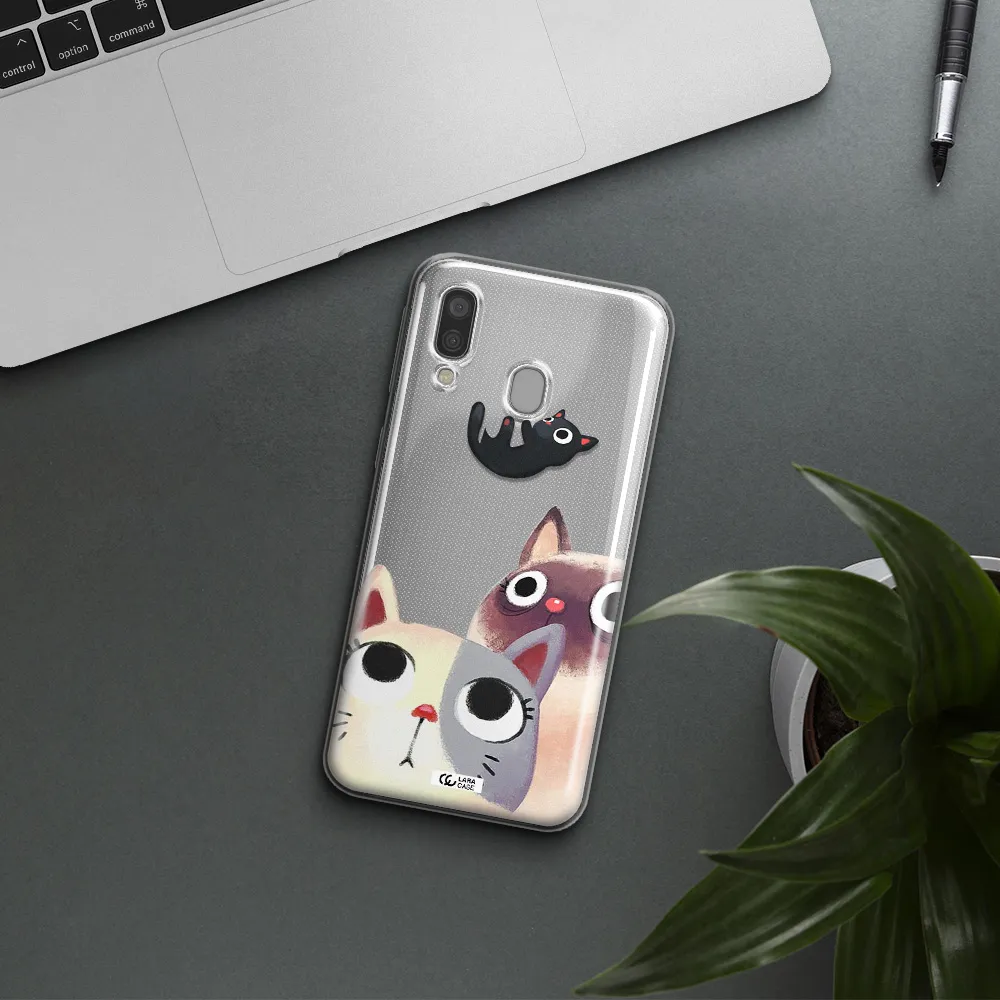Falling Kitten Watercolor Samsung A40 Clear TPU Case