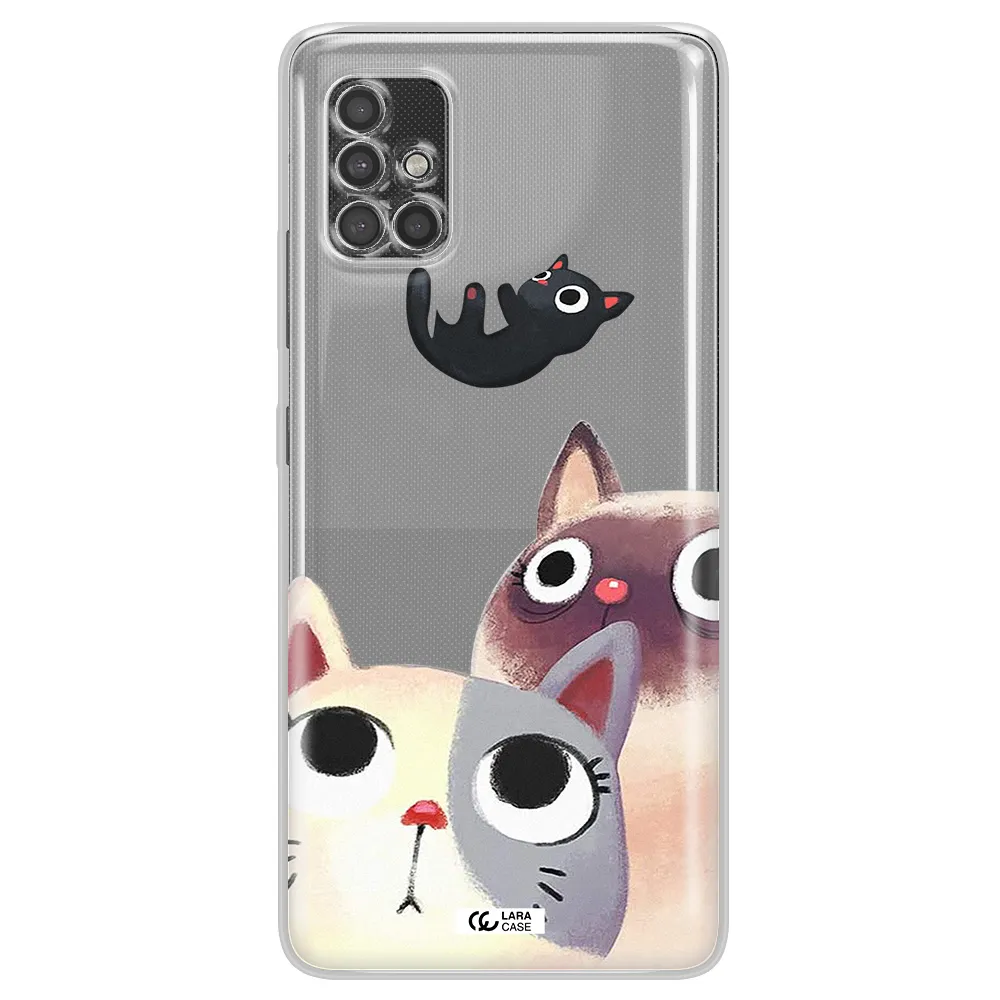 Falling Kitten Watercolor Samsung A40S Clear Tpu Case