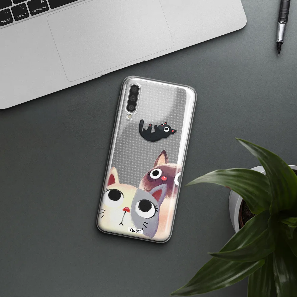 Falling Kitten Watercolor Samsung A50 Clear TPU Case