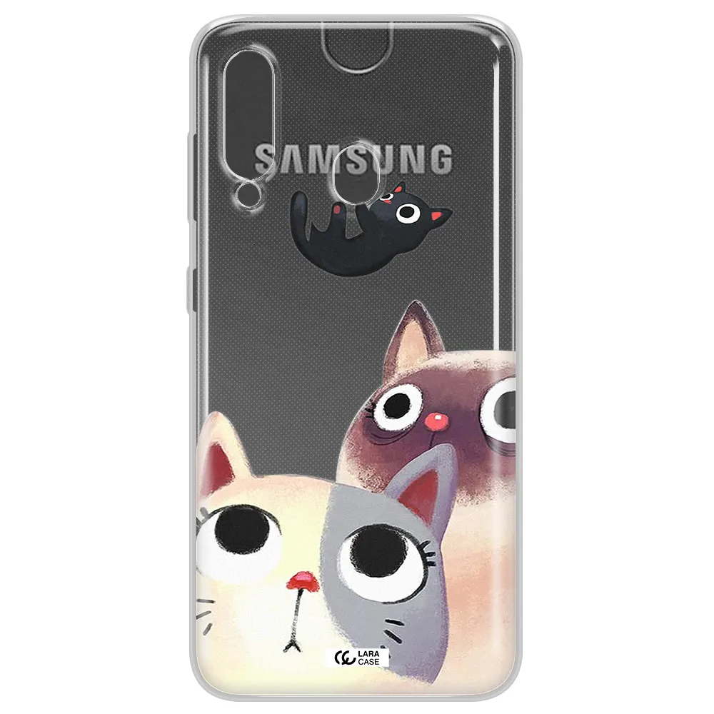 Falling Kitten Watercolor Samsung A60 Clear TPU Case