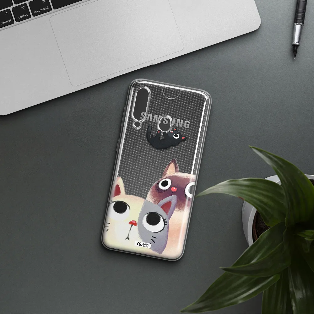 Falling Kitten Watercolor Samsung A60 Clear TPU Case