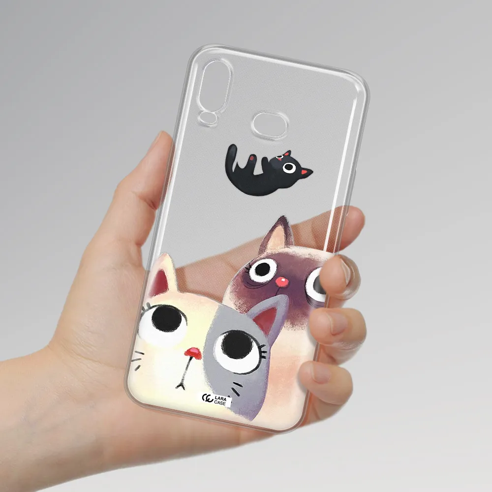 Falling Kitten Watercolor Samsung A6S Clear TPU Case