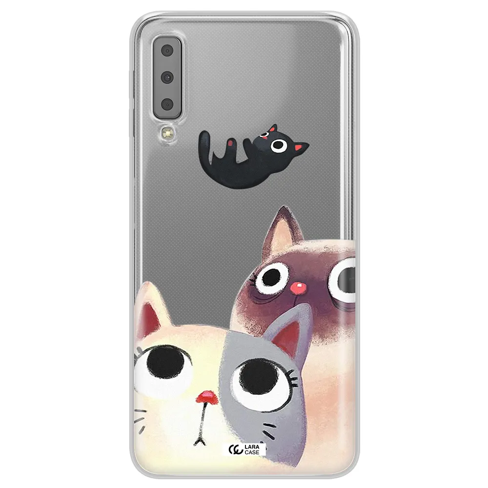 Falling Kitten Watercolor Samsung A7 2018 Clear TPU Case