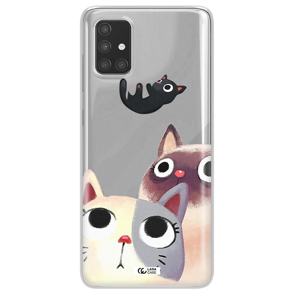 Falling Kitten Watercolor Samsung A71 Clear TPU Case