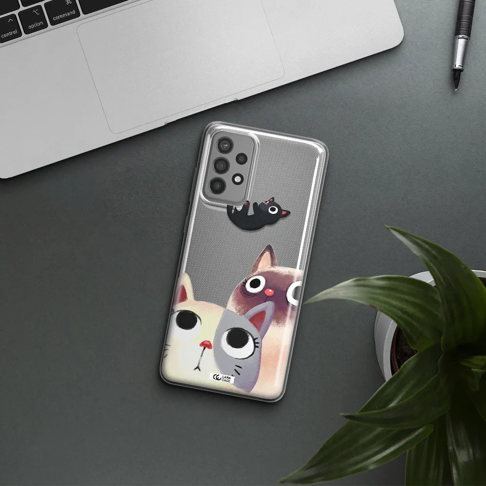 Falling Kitten Watercolor Samsung A72 Clear TPU Case