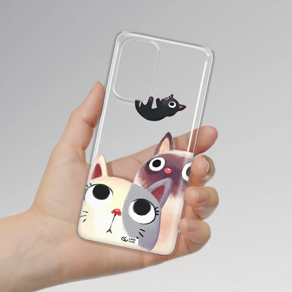 Falling Kitten Watercolor Samsung A73 Clear TPU Case