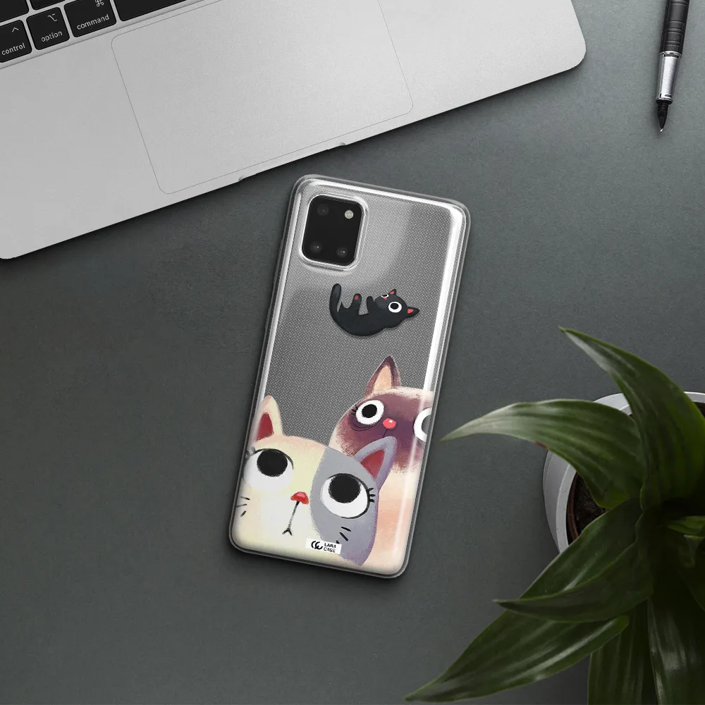 Falling Kitten Watercolor Samsung A81 Clear TPU Case