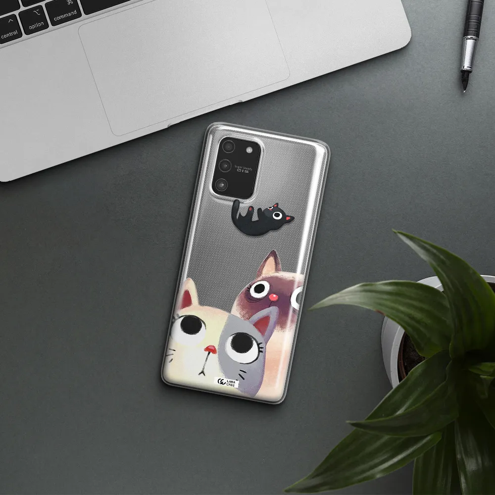 Falling Kitten Watercolor Samsung A91 Clear TPU Case