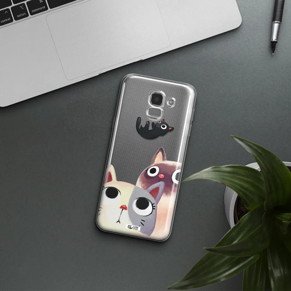 Falling Kitten Watercolor Samsung J6 Clear TPU Case