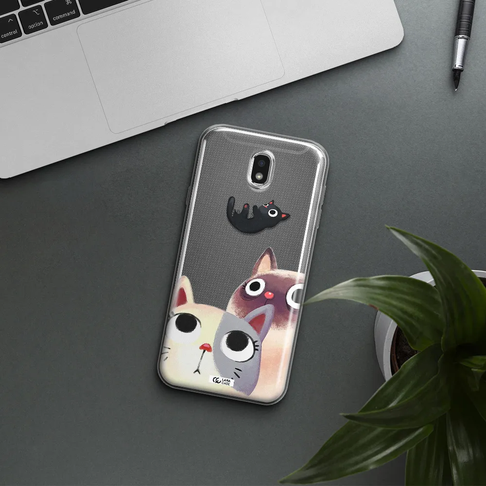Falling Kitten Watercolor Samsung J7 Pro Clear TPU Case