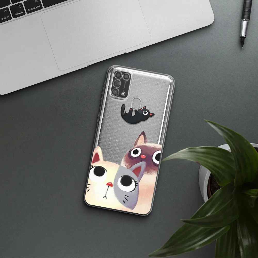 Falling Kitten Watercolor Samsung M31 Clear TPU Case