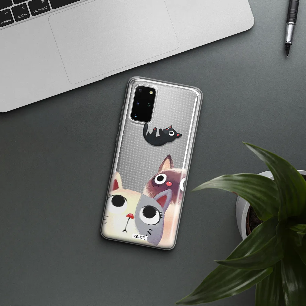 Falling Kitten Watercolor Samsung S 20 Plus Clear TPU Case