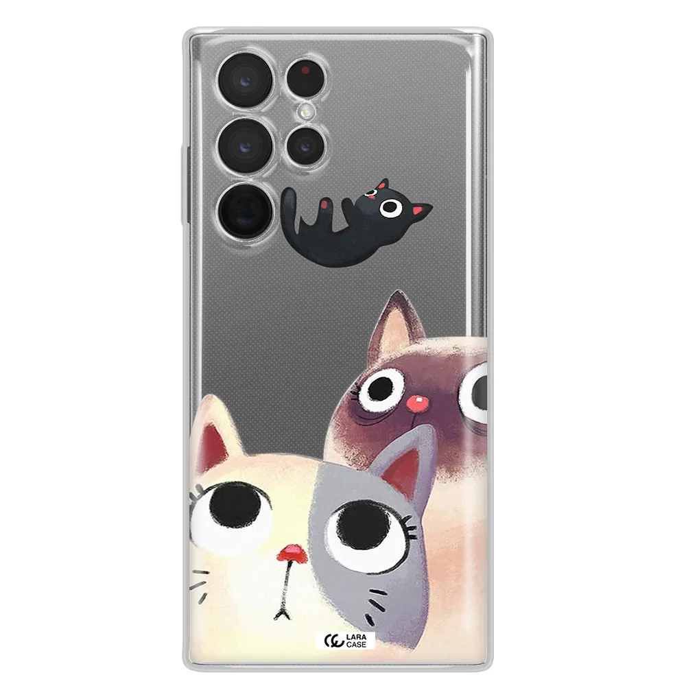 Falling Kitten Watercolor Samsung S 22 Ultra Clear TPU Case