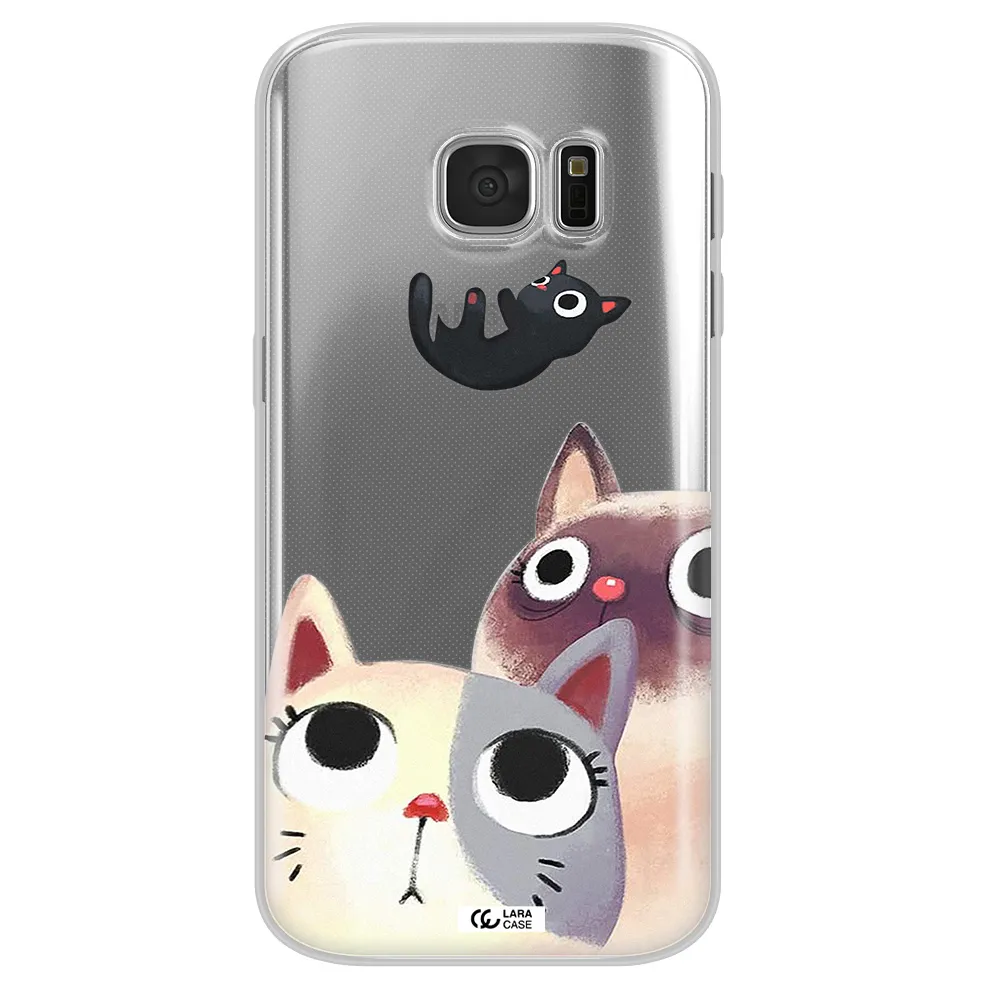 Falling Kitten Watercolor Samsung S 7 Clear TPU Case