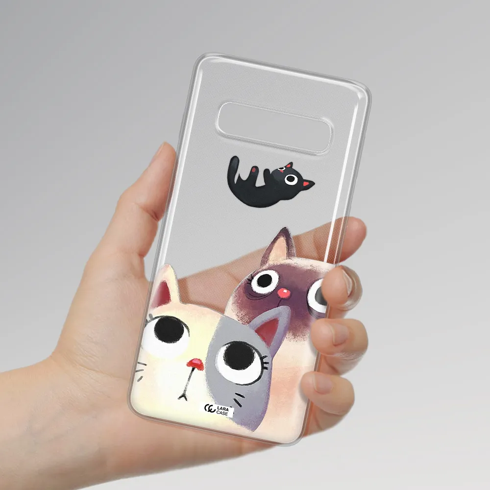 Falling Kitten Watercolor Samsung S10 Clear TPU Case