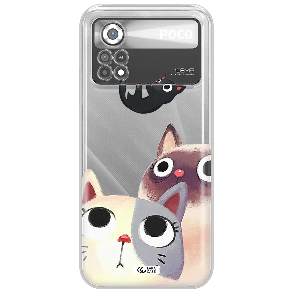 Falling Kitten Watercolor Xiaomi Poco X4 Pro Clear TPU Case
