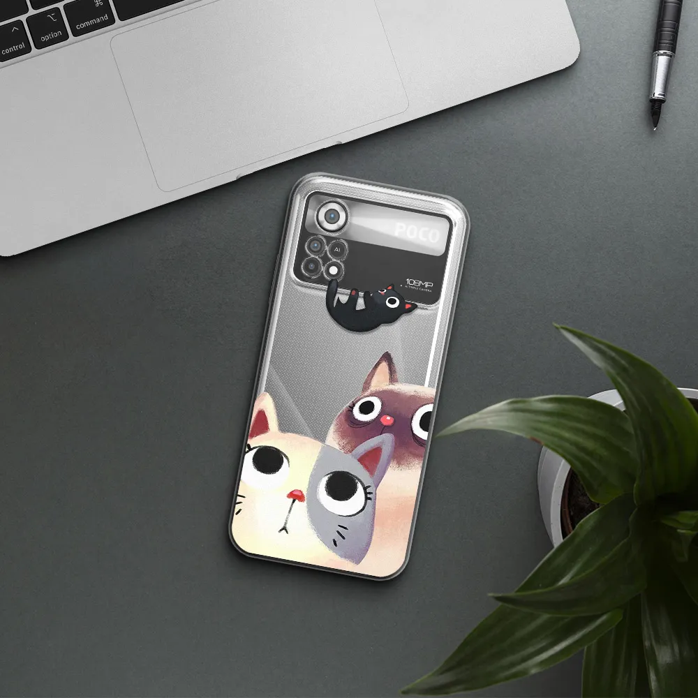 Falling Kitten Watercolor Xiaomi Poco X4 Pro Clear TPU Case