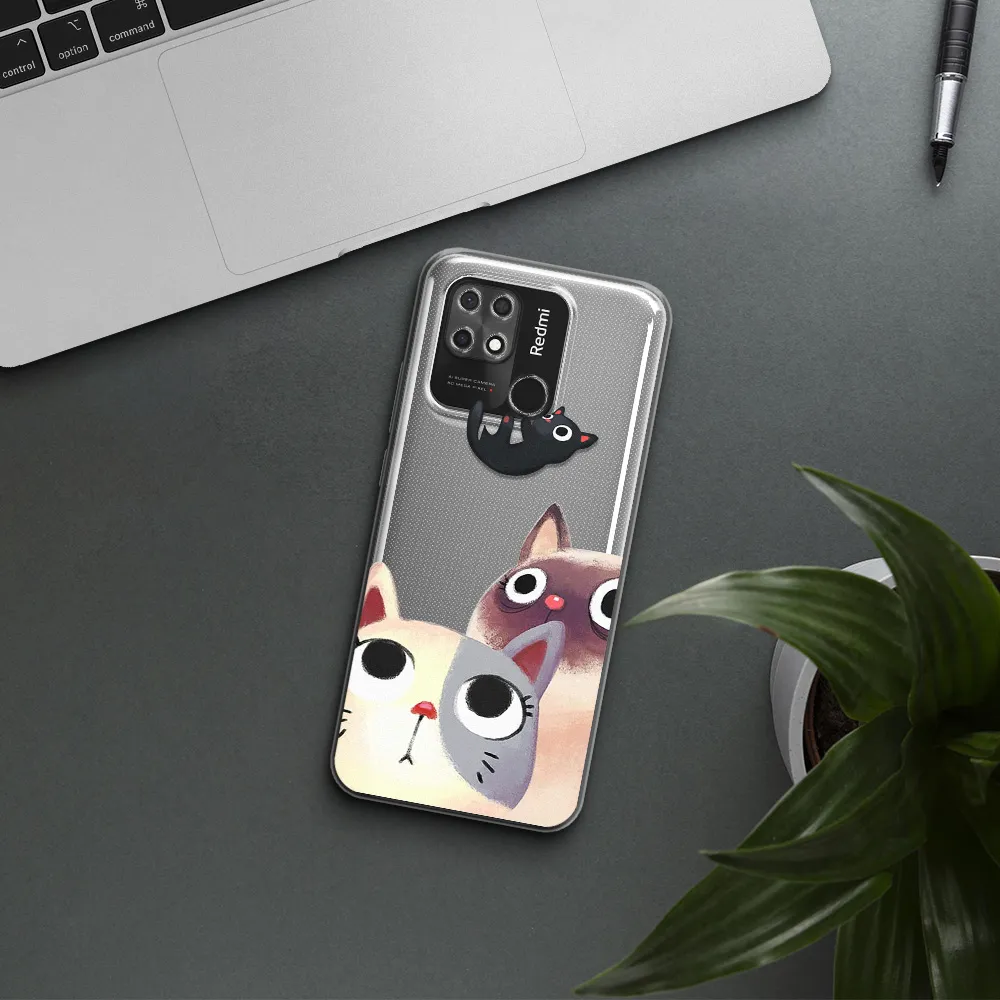 Falling Kitten Watercolor Xiaomi Redmi 10C Clear TPU Case