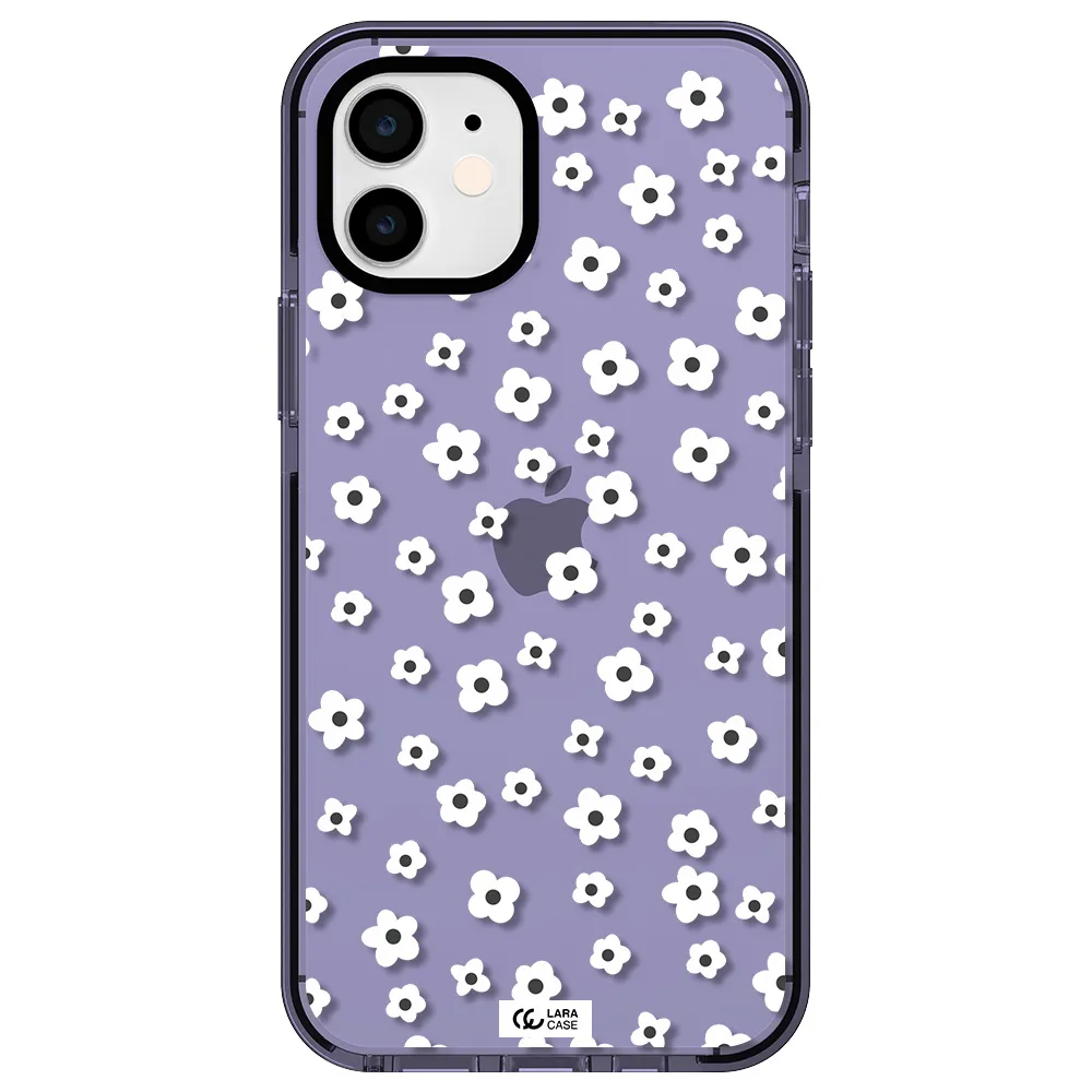 Five Petal White Flower Apple iPhone 11 impact Lilac Case