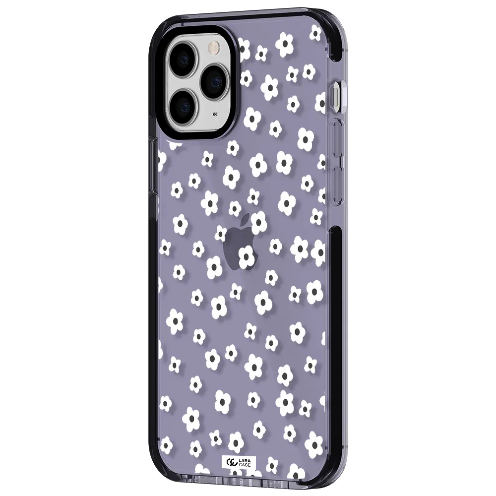 Five Petal White Flower Apple iPhone 11 pro max impact Lilac Case