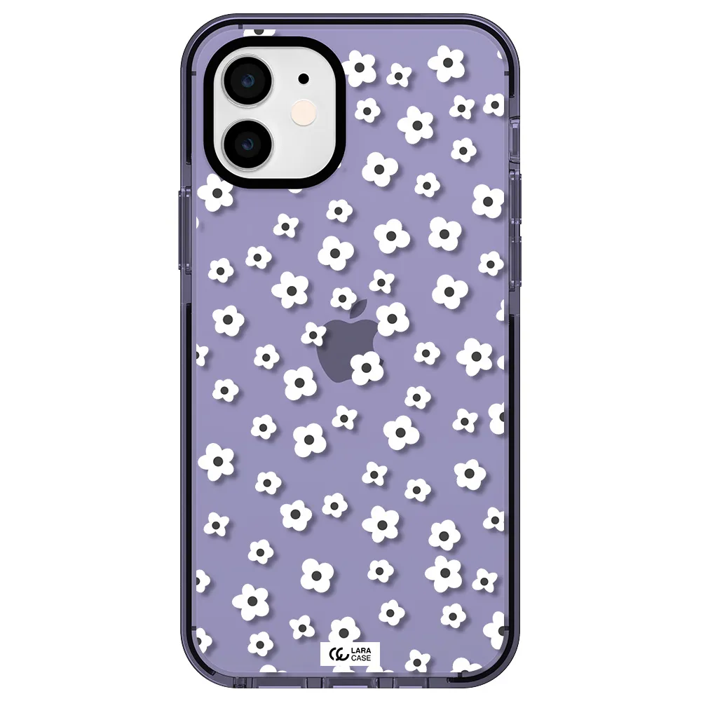 Five Petal White Flower Apple iPhone 12 impact Lilac Case