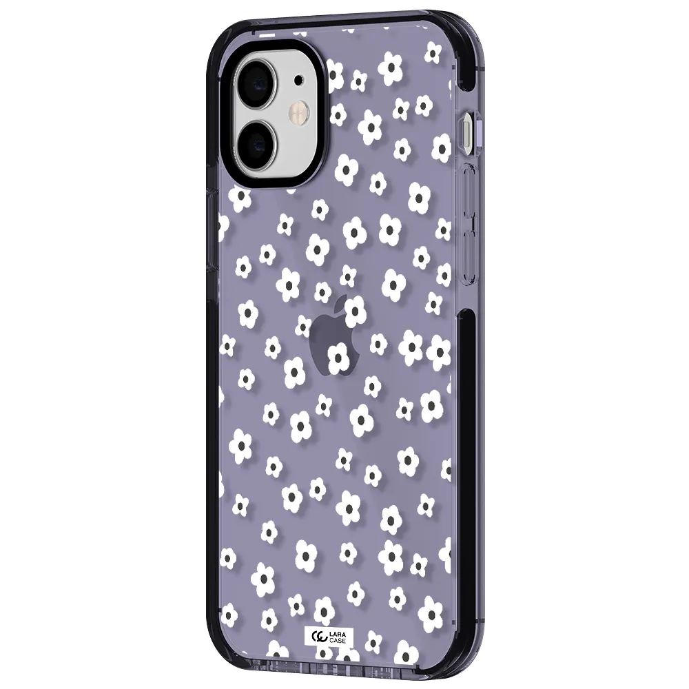 Five Petal White Flower Apple iPhone 12 impact Lilac Case