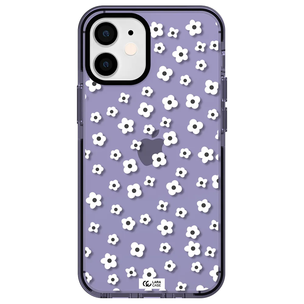 Five Petal White Flower Apple iPhone 12 mini impact Lilac Case