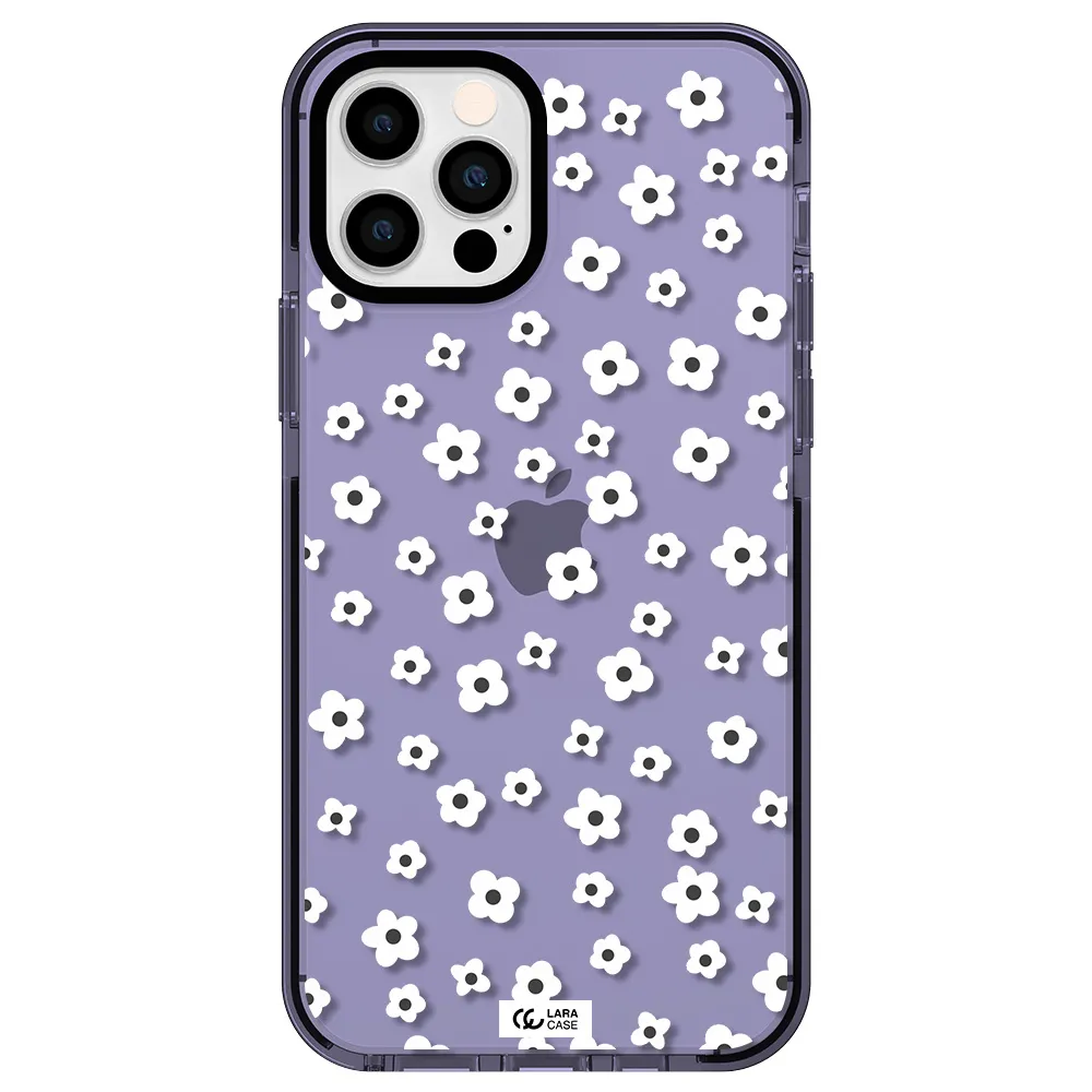 Five Petal White Flower Apple iPhone 12 pro impact Lilac Case