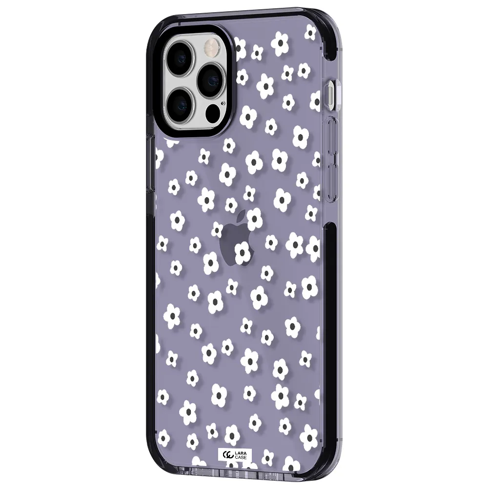 Five Petal White Flower Apple iPhone 12 pro impact Lilac Case