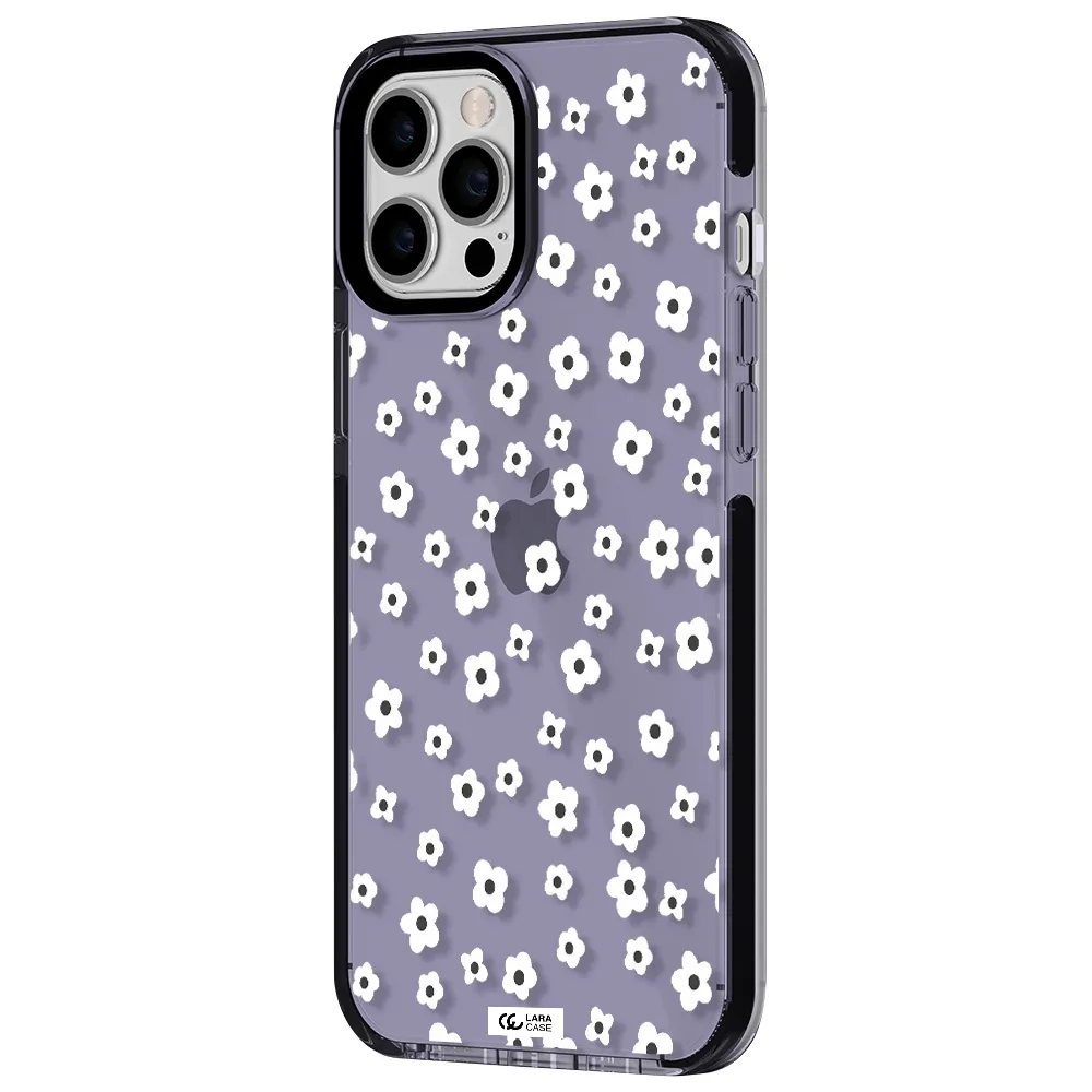 Five Petal White Flower Apple iPhone 12 pro max impact Lilac Case