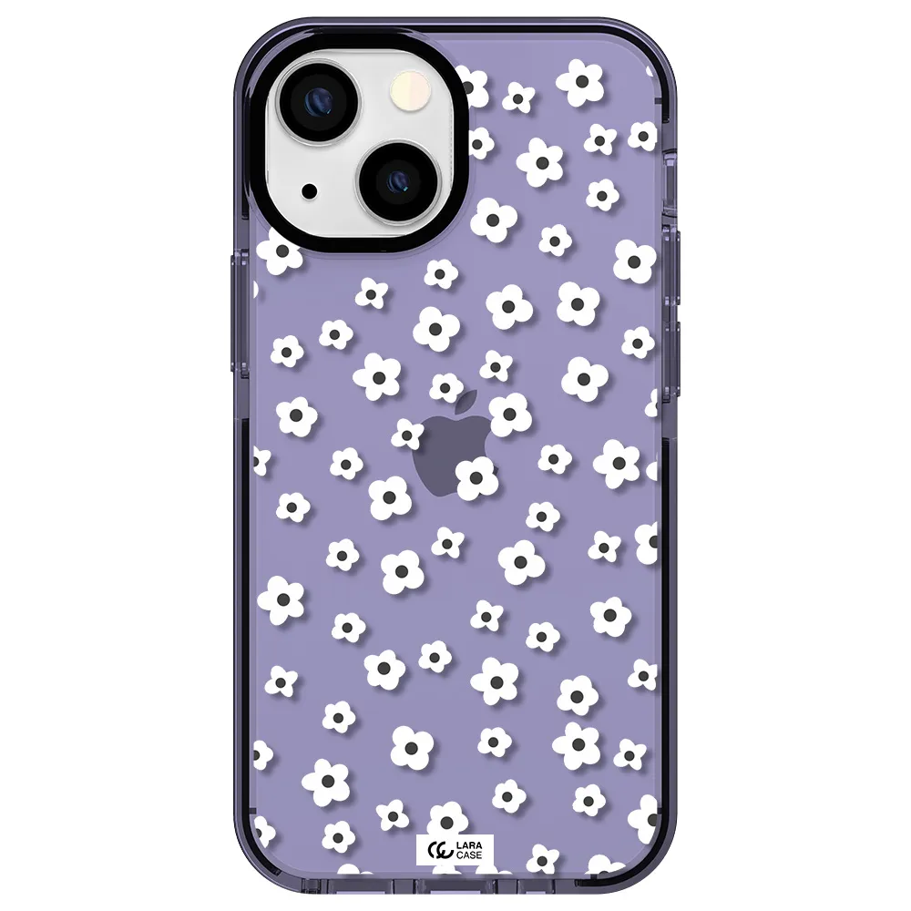 Five Petal White Flower Apple iPhone 13 mini impact Lilac Case