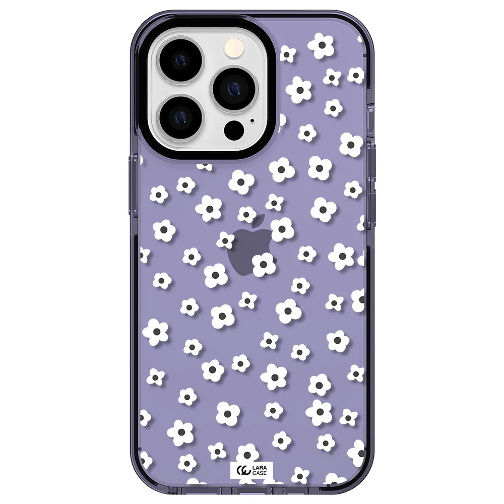 Five Petal White Flower Apple iPhone 13 Pro impact Lilac Case