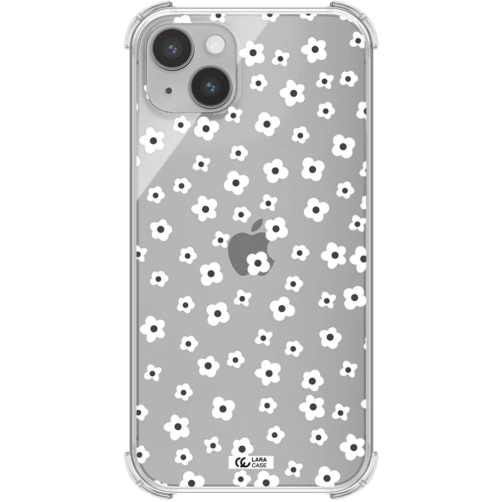 Five Petal White Flower Apple iPhone 14 Clear PC Case