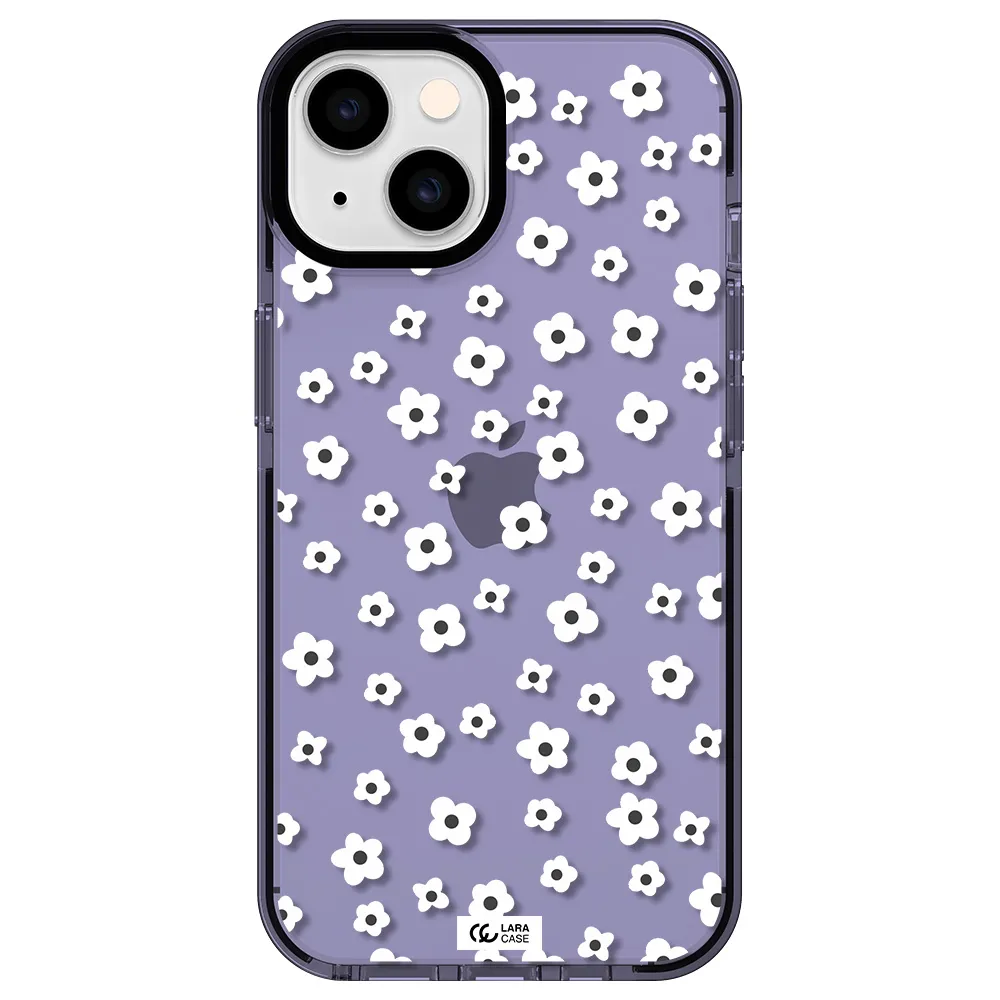 Five Petal White Flower Apple iPhone 14 impact Lilac Case