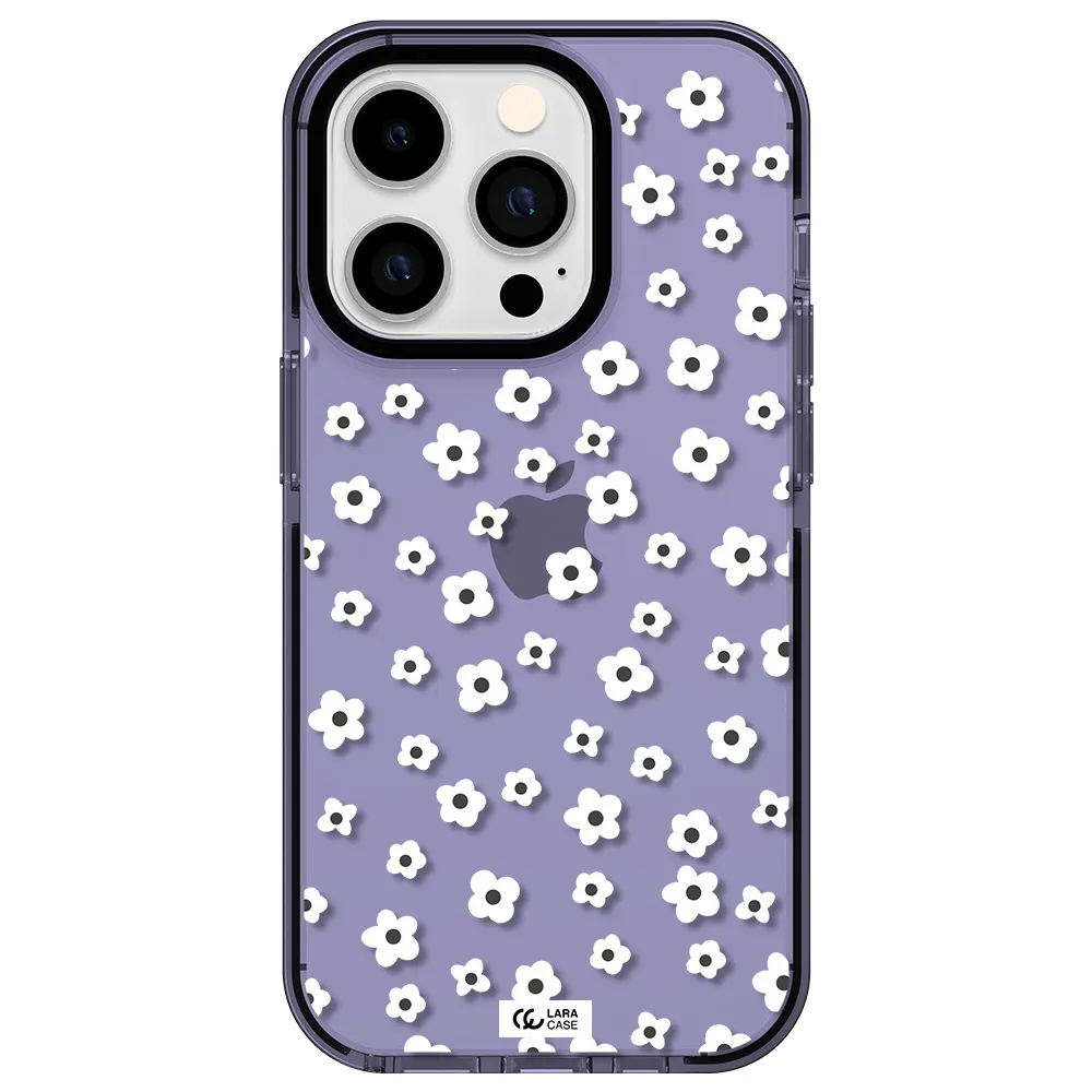 Five Petal White Flower Apple iPhone 14 pro impact Lilac Case
