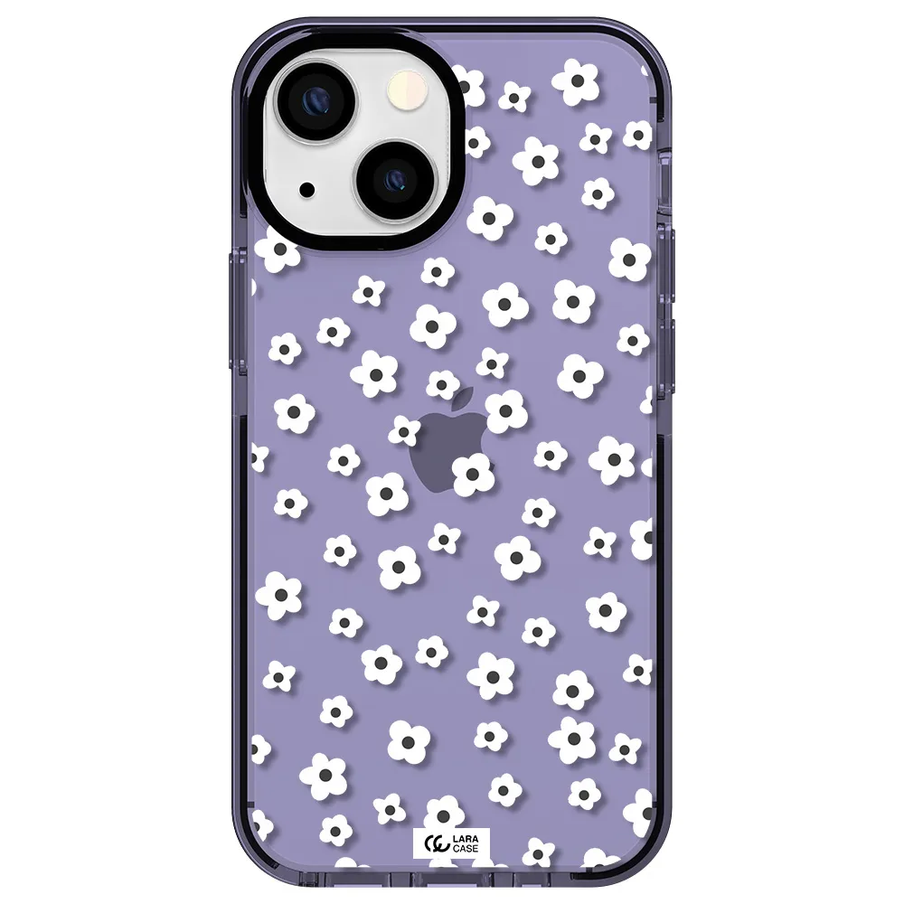 Five Petal White Flower Apple iPhone 15 impact Lilac Case