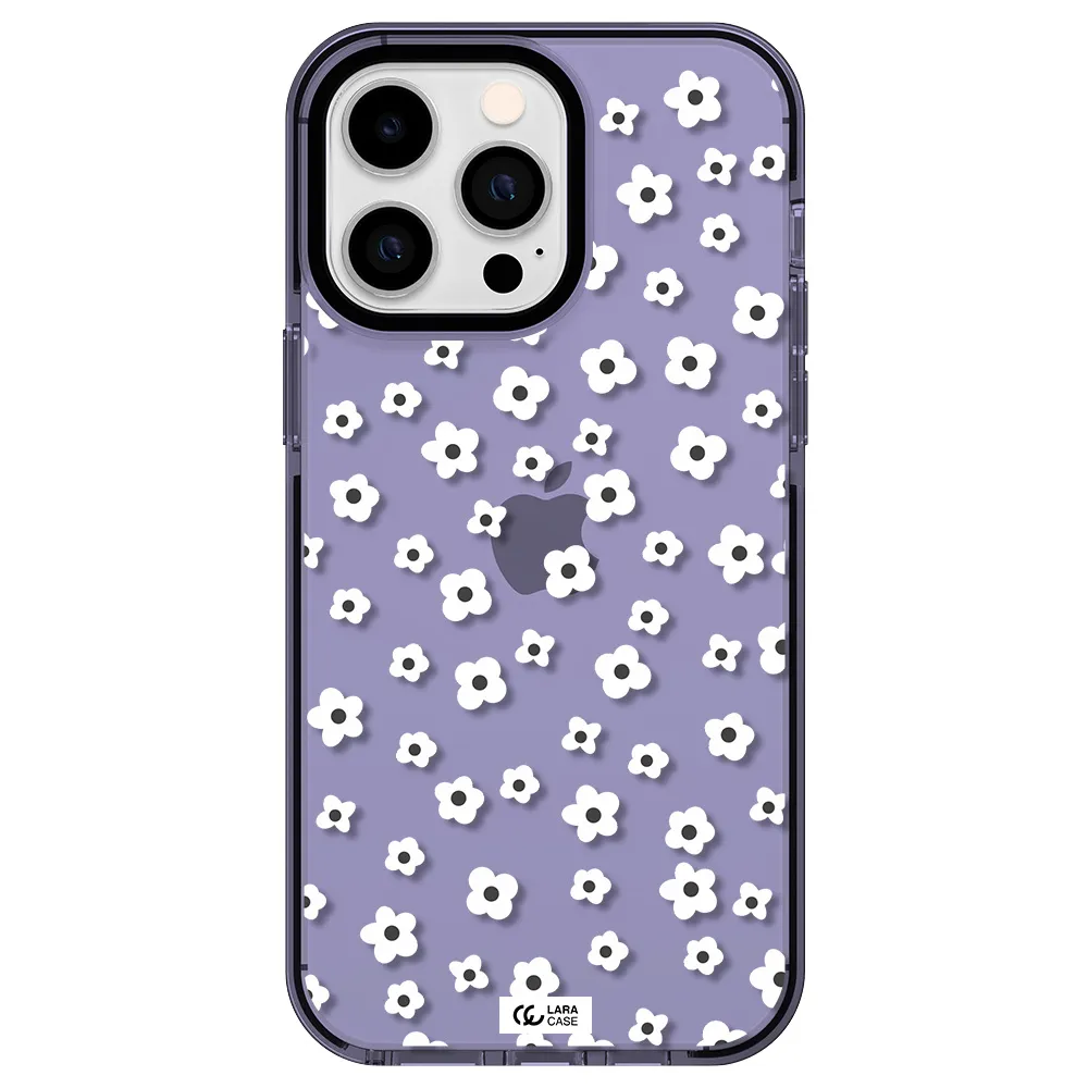 Five Petal White Flower Apple iPhone 15 Pro Max impact Lilac Case