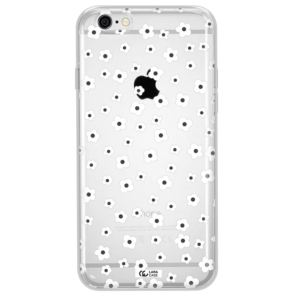 Five Petal White Flower Apple iPhone 6 Clear TPU Case