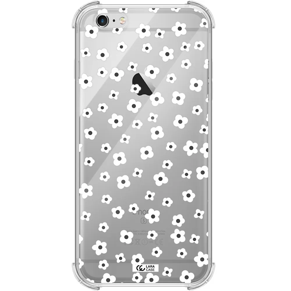 Five Petal White Flower Apple iPhone 6 plus Clear PC Case