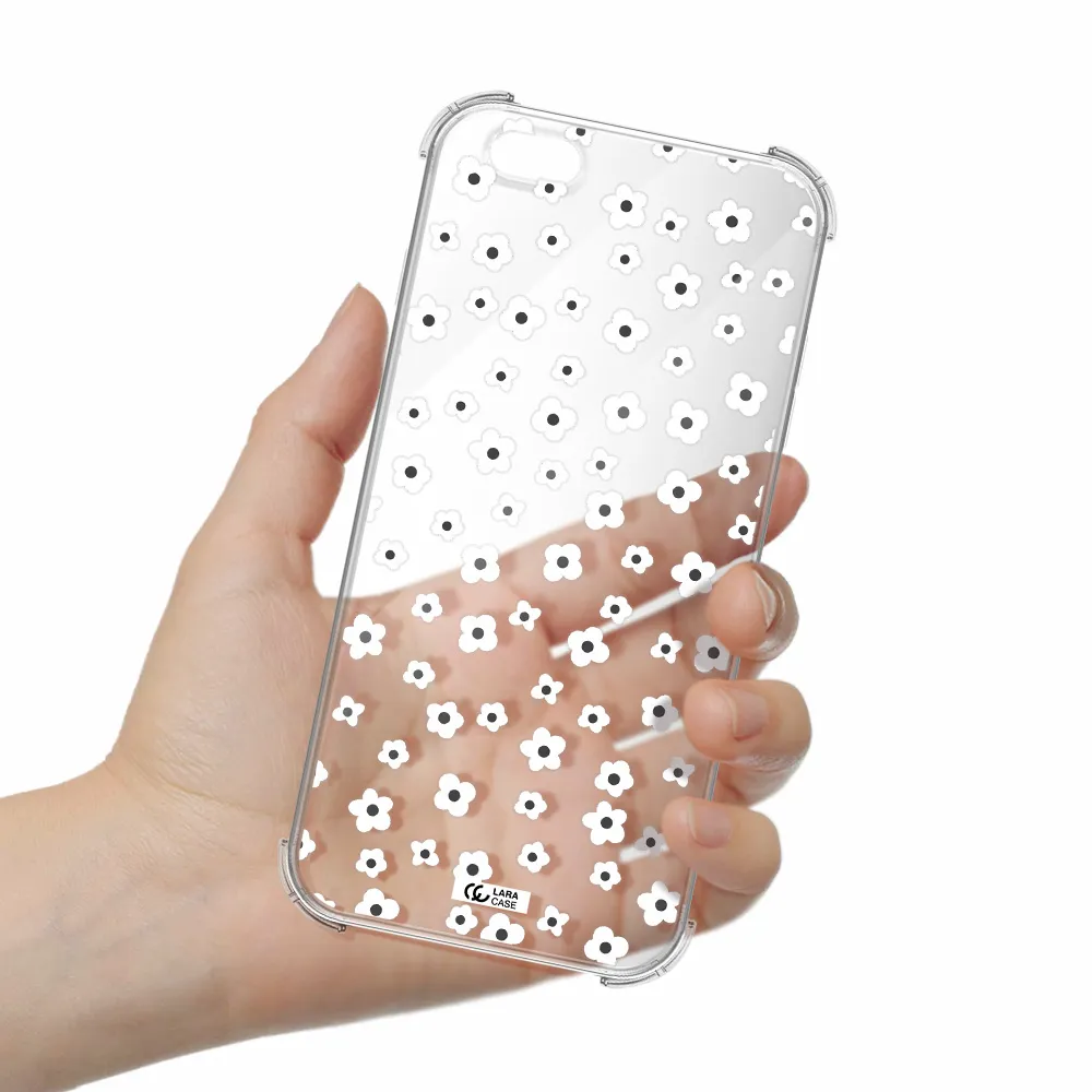 Five Petal White Flower Apple iPhone 6 plus Clear PC Case