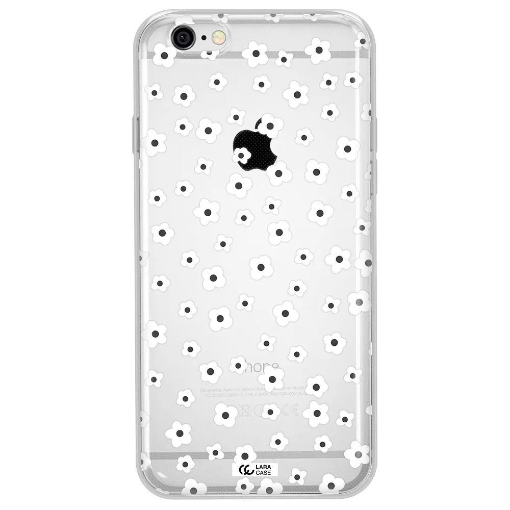 Five Petal White Flower Apple iPhone 6 plus Clear TPU Case