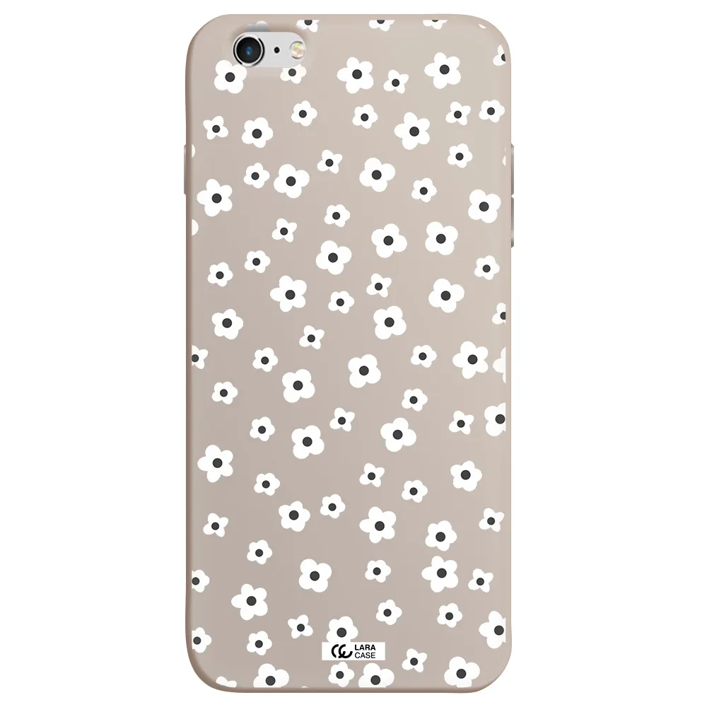 Five Petal White Flower Apple iPhone 6 plus Silicone Stone Case