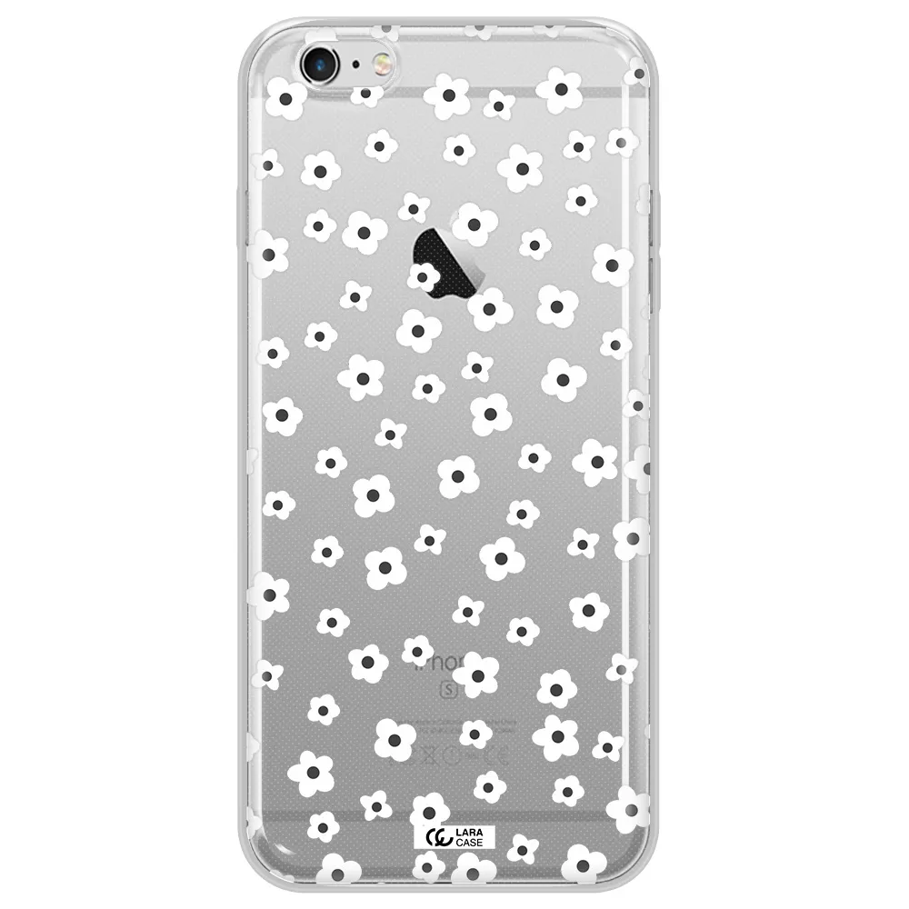 Five Petal White Flower Apple iPhone 6 s plus Clear TPU Case